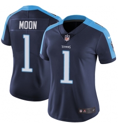 Women's Nike Tennessee Titans #1 Warren Moon Elite Navy Blue Alternate NFL Jersey