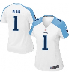 Women's Nike Tennessee Titans #1 Warren Moon Game White NFL Jersey