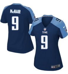 Women's Nike Tennessee Titans #9 Steve McNair Game Navy Blue Alternate NFL Jersey