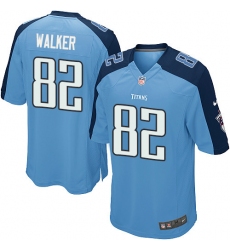 Men's Nike Tennessee Titans #82 Delanie Walker Game Light Blue Team Color NFL Jersey