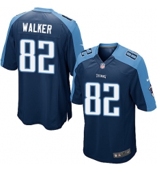 Men's Nike Tennessee Titans #82 Delanie Walker Game Navy Blue Alternate NFL Jersey