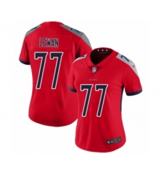 Women's Tennessee Titans #77 Taylor Lewan Limited Red Inverted Legend Football Jersey