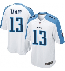 Men's Nike Tennessee Titans #13 Taywan Taylor Game White NFL Jersey