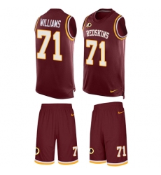 Men's Nike Washington Redskins #71 Trent Williams Limited Burgundy Red Tank Top Suit NFL Jersey