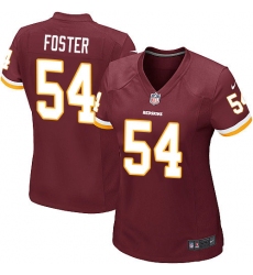 Women's Nike Washington Redskins #54 Mason Foster Game Burgundy Red Team Color NFL Jersey