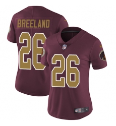 Women's Nike Washington Redskins #26 Bashaud Breeland Elite Burgundy Red/Gold Number Alternate 80TH Anniversary NFL Jersey