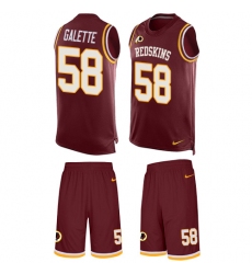 Men's Nike Washington Redskins #58 Junior Galette Limited Burgundy Red Tank Top Suit NFL Jersey