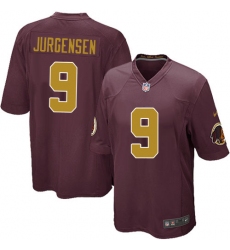 Men's Nike Washington Redskins #9 Sonny Jurgensen Game Burgundy Red/Gold Number Alternate 80TH Anniversary NFL Jersey