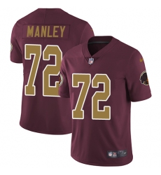 Youth Nike Washington Redskins #72 Dexter Manley Elite Burgundy Red/Gold Number Alternate 80TH Anniversary NFL Jersey
