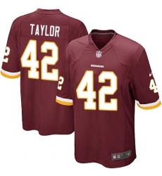 Men's Nike Washington Redskins #42 Charley Taylor Game Burgundy Red Team Color NFL Jersey