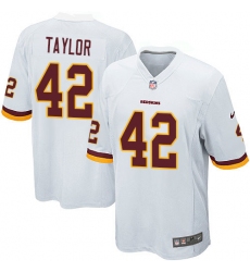 Men's Nike Washington Redskins #42 Charley Taylor Game White NFL Jersey