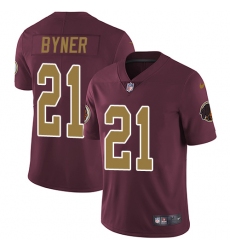 Men's Nike Washington Redskins #21 Earnest Byner Burgundy Red/Gold Number Alternate 80TH Anniversary Vapor Untouchable Limited Player NFL Jersey