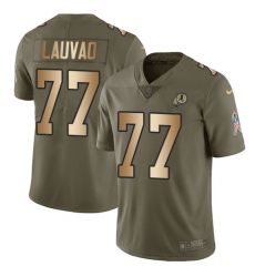 Men's Nike Washington Redskins #77 Shawn Lauvao Limited Olive/Gold 2017 Salute to Service NFL Jersey