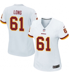 Women's Nike Washington Redskins #61 Spencer Long Game White NFL Jersey