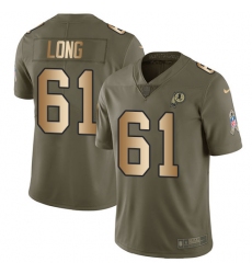 Youth Nike Washington Redskins #61 Spencer Long Limited Olive/Gold 2017 Salute to Service NFL Jersey