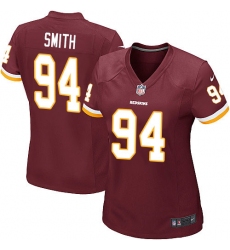 Women's Nike Washington Redskins #94 Preston Smith Game Burgundy Red Team Color NFL Jersey