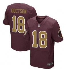 Men's Nike Washington Redskins #18 Josh Doctson Elite Burgundy Red/Gold Number Alternate 80TH Anniversary NFL Jersey