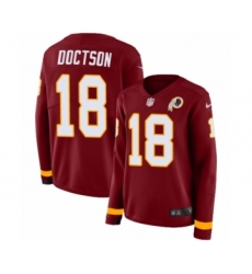 Women's Nike Washington Redskins #18 Josh Doctson Limited Burgundy Therma Long Sleeve NFL Jersey