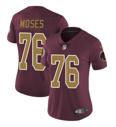 Women's Nike Washington Redskins #76 Morgan Moses Elite Burgundy Red/Gold Number Alternate 80TH Anniversary NFL Jersey