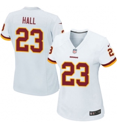Women's Nike Washington Redskins #25 DeAngelo Hall Game White NFL Jersey