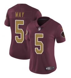 Women's Nike Washington Redskins #5 Tress Way Elite Burgundy Red/Gold Number Alternate 80TH Anniversary NFL Jersey