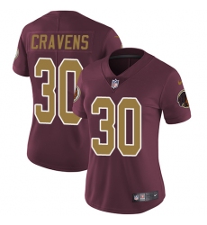 Women's Nike Washington Redskins #30 Su'a Cravens Elite Burgundy Red/Gold Number Alternate 80TH Anniversary NFL Jersey