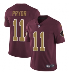 Youth Nike Washington Redskins #11 Terrelle Pryor Elite Burgundy Red/Gold Number Alternate 80TH Anniversary NFL Jersey