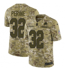 Men's Nike Washington Redskins #32 Samaje Perine Burgundy Limited Camo 2018 Salute to Service NFL Jersey