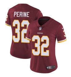 Women's Nike Washington Redskins #32 Samaje Perine Elite Burgundy Red Team Color NFL Jersey