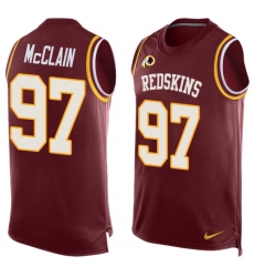 Men's Nike Washington Redskins #97 Terrell McClain Limited Red Player Name & Number Tank Top NFL Jersey