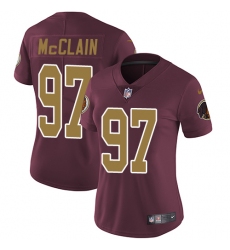 Women's Nike Washington Redskins #97 Terrell McClain Elite Burgundy Red/Gold Number Alternate 80TH Anniversary NFL Jersey