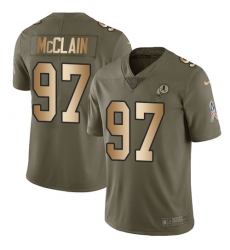Youth Nike Washington Redskins #97 Terrell McClain Limited Olive/Gold 2017 Salute to Service NFL Jersey