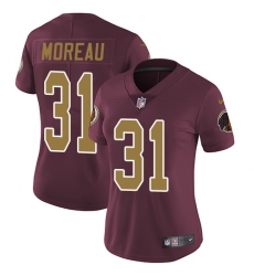 Women's Nike Washington Redskins #31 Fabian Moreau Elite Burgundy Red/Gold Number Alternate 80TH Anniversary NFL Jersey