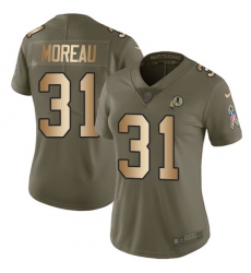 Women's Nike Washington Redskins #31 Fabian Moreau Limited Olive/Gold 2017 Salute to Service NFL Jersey