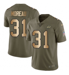 Youth Nike Washington Redskins #31 Fabian Moreau Limited Olive/Gold 2017 Salute to Service NFL Jersey