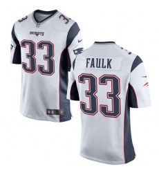 Men's Nike New England Patriots #33 Kevin Faulk Game White NFL Jersey