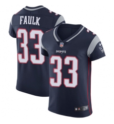 Men's Nike New England Patriots #33 Kevin Faulk Navy Blue Team Color Vapor Untouchable Elite Player NFL Jersey