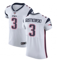 Men's Nike New England Patriots #3 Stephen Gostkowski White Vapor Untouchable Elite Player NFL Jersey