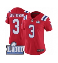 Women's Nike New England Patriots #3 Stephen Gostkowski Red Alternate Vapor Untouchable Limited Player Super Bowl LIII Bound NFL Jersey