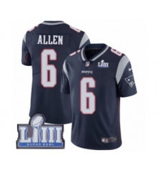 Men's Nike New England Patriots #6 Ryan Allen Navy Blue Team Color Vapor Untouchable Limited Player Super Bowl LIII Bound NFL Jersey