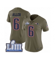 Women's Nike New England Patriots #6 Ryan Allen Limited Olive 2017 Salute to Service Super Bowl LIII Bound NFL Jersey