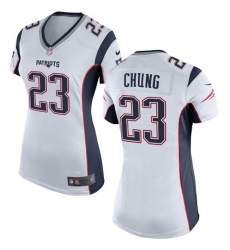 Women's Nike New England Patriots #23 Patrick Chung Game White NFL Jersey