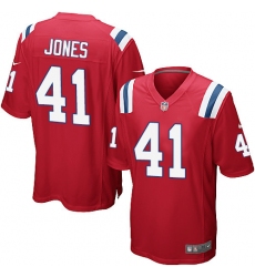 Men's Nike New England Patriots #41 Cyrus Jones Game Red Alternate NFL Jersey