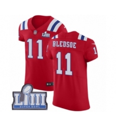 Men's Nike New England Patriots #11 Drew Bledsoe Red Alternate Vapor Untouchable Elite Player Super Bowl LIII Bound NFL Jersey