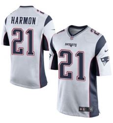 Men's Nike New England Patriots #21 Duron Harmon Game White NFL Jersey