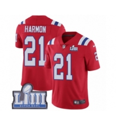 Men's Nike New England Patriots #21 Duron Harmon Red Alternate Vapor Untouchable Limited Player Super Bowl LIII Bound NFL Jersey