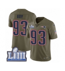 Youth Nike New England Patriots #93 Lawrence Guy Limited Olive 2017 Salute to Service Super Bowl LIII Bound NFL Jersey