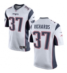 Men's Nike New England Patriots #37 Jordan Richards Game White NFL Jersey