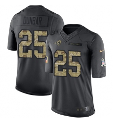 Men's Nike Los Angeles Rams #25 Lance Dunbar Limited Black 2016 Salute to Service NFL Jersey