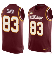 Men's Nike Washington Redskins #83 Brian Quick Limited Red Player Name & Number Tank Top NFL Jersey